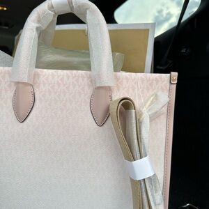 Elegant Pink and Cream Tote Bag